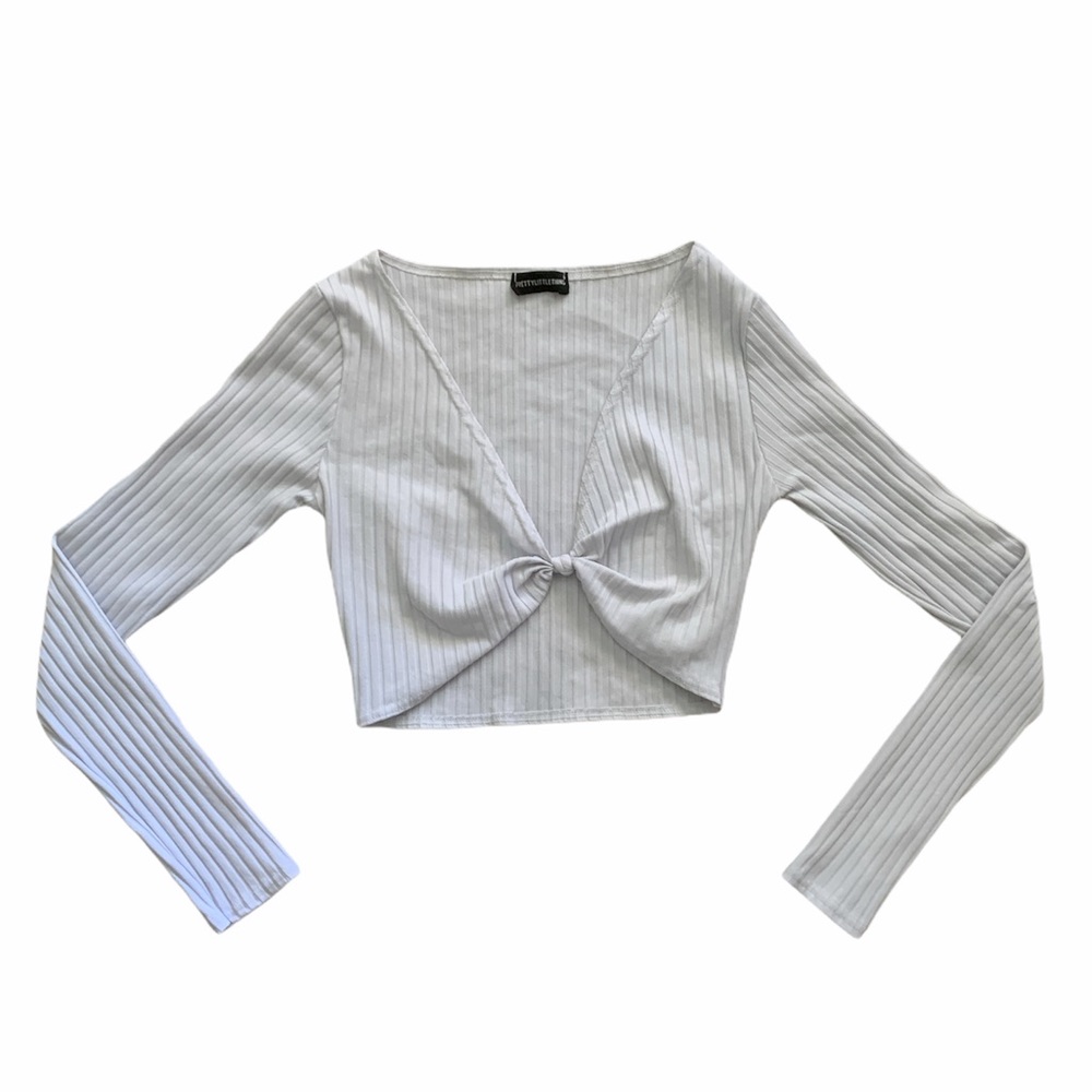 PrettyLittleThing Knot Cropped Top Size 6 - Picture 3 of 5